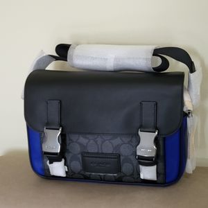 Coach Track Crossbody In Colorblock Signature Canvas